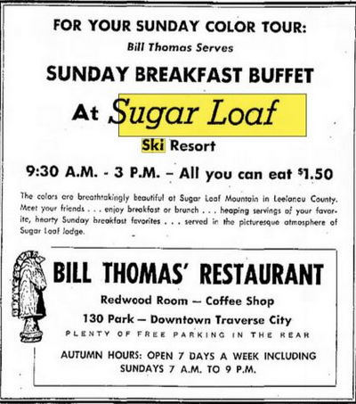 Sugar Loaf Resort - Oct 1965 Sunday Breakfast